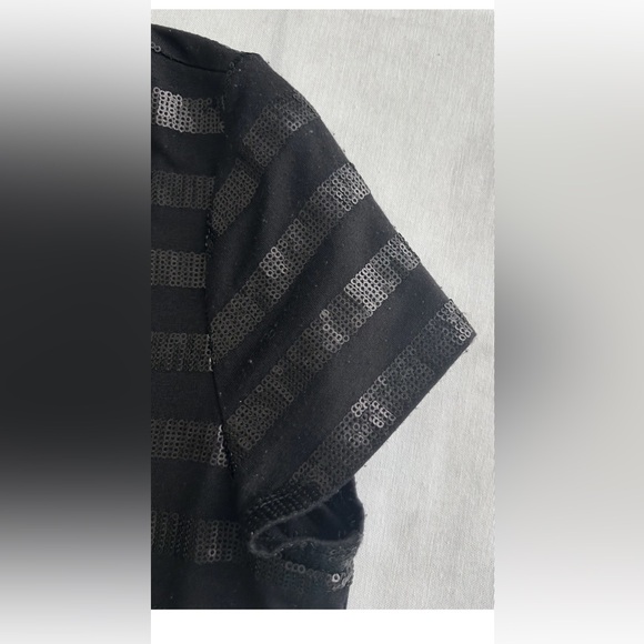 Talbots ladies‎ size medium black on black poly/rayon pullover sequin T-shirt - Picture 10 of 10